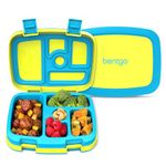 Bentgo Kids Brights – Leak-Proof, 5-Compartment Bento-Style Kids Lunch Box – Ideal Portion Sizes for Ages 3 to 7 – BPA-Free, Dishwasher Safe, Food-Safe Materials (Citrus Yellow)