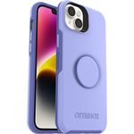 OtterBox 77-88753 Otter plus Pop Case, Shockproof, Drop proof, Protective Case with PopSockets PopGrip, 3x Tested to Military Standard, Antimicrobial, Purple, iPhone 14 Plus