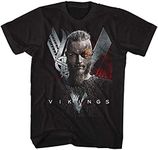 Vikings Flame Adult T Shirt History Drama Series Tv Show Men's Tops Tees T Shirt Street Wear Black XL