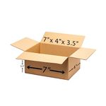 BonKaso Premium Eco-friendly 3 Ply Corrugated Packing Box for Secure Shipping, Moving, Courier & Goods Transportation, Brown, 7x4x3.5 Inches - (Pack of 80)