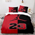 FESHBILA Kids Christmas Sports Basketball Fans Bedding Set Boys Birthday Gift Duvet Cover Set(No Comforter),Queen - Duvet Cover 90"x90",2 Pillow Case 20"x30"