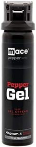 Mace Brand Magnum 4 Pepper Gel (79g) – Accurate 18’ Police Strength Pepper Gel, Flip Top Safety Cap, Wind-Safe Thick Gel Stream Technology and UV Dye – Great for Self-Defense, black