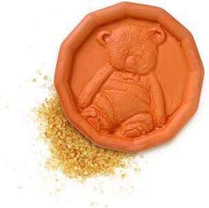 JBK Pottery Terracotta Brown Sugar Saver – Handmade Terra Cotta Sugar Keeper with Decorative Discs – Food-Safe Brown Sugar Keeper, Made in the USA - Bear
