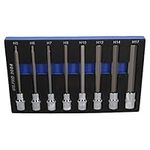 1/2" Drive Allen Hex Key Sockets Extra Long 140mm 5mm - 17mm 8pc Set