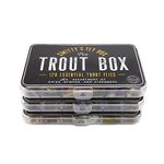 Smitty's Fly Box | Trout Box | 120 Essential Trout Flies | Assortment of Dry Flies, Nymphs, Euro Nymphs, Stimulators, Wooly Buggers and Streamers for Fly Fishing |