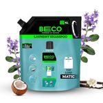 Beco Natural Liquid Detergent Top Load - 4L Refill Pack| Tough Stain Removal | Lavender & Vanilla Freshness | Retains Brightness & Shine | Chemical Free | Top Load Washing Machine Detergent Liquid