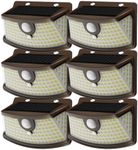 Aootek Solar Motion Sensor Lights Outdoor 120 LEDs, Brown, 6 Pack