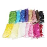 LJY 320 Grams Multicolored Raffia Paper Shreds & Strands Shredded Crinkle Confetti for DIY Gift Wrapping & Basket Filling