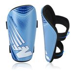 Shin Guards Soccer Youth Kids - Shin Guard for Boys Girls Teenagers 2-18 Years Old - Football Shin Pads Protection Equipment with Adjustable Straps - Blue, XS