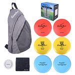 DISC GOLF SET 1pc backpack bag, 2pcs Drivers, 2pcs Mid-Ranges, 2pcs Putters, 1pc Mini Disc Marker, 1pc 12”x12” eblack towel and 1pc color box