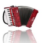 Accordion, Piano Accordion 8 Bass 22 Key Accordian Instrument with Accordion Strap Button Accordion for Adult Professional Accordions for Kids Playing