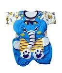 Tendercare Baby Boy's & Baby Girl's Jumbo The Elephant Dungaree For 0-6Months Baby || Dress Clothes For Baby Boy And Baby Girl (Blue, 0-6 Months) Cotton