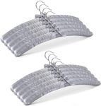 10 Pack Grey Satin Padded Hangers, 