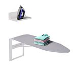 Ivation Wall-Mounted Ironing Board with Storage Shelf, Foldable 36.2” x 12.2”, Fold Down Ironing Station for Home, Apartment &, Easy-Release Lever, Removable Cotton Cover & Dorms, Hardware Included