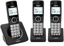 VTech EA5002 DECT Cordless Phone with Nuisance Call Blocker,Easy-to-Read Backlit Display,Landline Phone with 18 Hours Talk-time,Volume Booster,Handsfree Speakerphone,Speed Dial,3-Handset