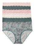 Marks & Spencer Women's Cotton Blend Modern Boy Short Panties (Pack of 5) (60590061006_Willow Green