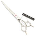 HASHIMOTO Pet Grooming Shears for Students or Beginners, Curved Blade, Symmetrical Handle Design, Made from Japan Stainless Steel, 7.0",7.5",8.0" Available (7.5 inches)