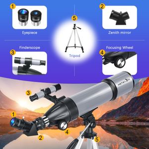 HETEKAN 90mm Refractor Telescope – Portable Astronomy Scope