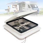 Caravan Roof Vent Fan, 420 mm x 420mm Campervan roof vent fan with 12V Built-in Motor, Motorhome Skylight with Insect-proof Net and Stainless Steel Support For RV/Trailer/Caravan/Camper/Van
