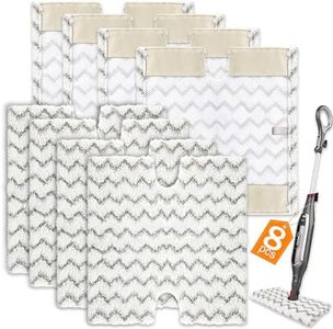 8 Pack Steam Mop Replacement Pads Compatible with Shark Genius Steam Mop S5003D S5002Q S5004 S6001W S6001WM S6002 & Lift-Away Pro Steam Mop S3973 S3973D S3973WM, Washable Microfiber Mop Pads Reusable