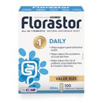 Florastor - Saccharomyces Boulardii CNCM I-745 - Daily All in One Probiotic - Supports Gut Health & Immune System - The #1 Probiotic in class Worldwide - Value Size - For Adults & Family 100 caps