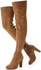 Vepose Women's Over The Knee Boots, 3.7" Inch Long Thigh High Boot, 993 - Camel Suede, Size 6 US - High Heel with Inner Zipper (CJY993 Camel 06)