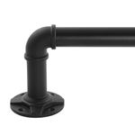 YAJUXIU Industrial Curtain Rod Adjustable 1 Inch Black Curtain Rods for Windows 30 to 240 Inch - Perfect Indoor/Outdoor, Room Divider Curtain Rod (30-240")