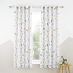 Catherine Lansfield Roarsome Animals 66x72 Inch Black Out Lined Eyelet Curtains Two Panels Natural