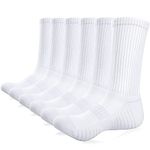 Alaplus Mens womens Socks 6 Pairs Wicking Breathable Cushion Comfortable Casual Crew Socks Outdoor Multipack Performance Hiking Trekking Walking Athletic Socks