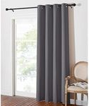 PONY DANCE Blackout Curtains - Grey Curtain Door Curtain for Bedroom Living Room Eyelet Curtain & drapes for Window Home Fashion Decor, 1 Panel, Wide 52-inch by Drop 84-inch, Grey