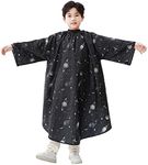 PERFEHAIR Kids Hair Cutting Cape with Sleeves, Kids Barber Cape Haircut Cape for Boy & Girls, Professional Salon or Home Hair Cut Cape-Black Space Printing