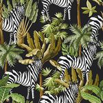 VEELIKE Tropical Jungle Zebra Wallpaper Self-Adhesive Leaf Contact Paper Black Floral Wallpaper Botanical Wall Art Forest Leaf Wall Mural Vintage Furniture Stickers Bedroom Livingroom 44.5cm×300cm