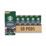STARBUCKS Espresso Roast, NESPRESSO Coffee Pods, Original Line, Bold Dark Roast, Notes of Molasses and Caramelized Sugar, 5 Boxes, 285 g