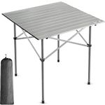 Trail Lightweight Aluminium Camping Table Folding Steel Frame and Roll Up Top with Bag (70cm x 70cm x 70cm)