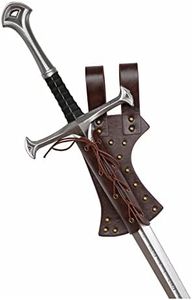 HZMAN Leather Sword Frog LARP Medieval Sword Belt Costume Accessory Rapier Knight Sword Holster（Longsword not Included） Brown