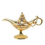 Aladdin Genie Lamp Genie Light Lamp, Aladdin Light Magic Genie Light Metal Carved Legend Lamp Wishing Light Pot Decor