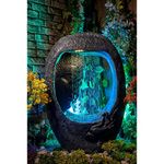 Shower Buddha Water Fountain - Perfect for Living Room, Bedroom and Office Space - Home D�cor and Staircase Wall Decoration - Ideal for Gifting (Black)