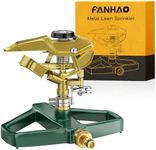 FANHAO Heavy Duty Pulsating Impact Lawn Sprinkler with Metal Base, 100% Metal Adjustable Circular Zinc Impulse Sprinkler for Yard Lawn, 360 Degree Large Area Coverage, Covers Up to 5800 sq. ft