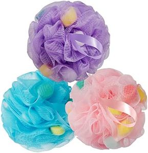 BCKENEY Bath Loofah Shower Sponge Body Back Scrubber Soft Mesh Shower Puffs Exfoliating Loofa for Women & Men Bath Accessories Cleaning Tool (3Pcs 40G S, Sponge Style)