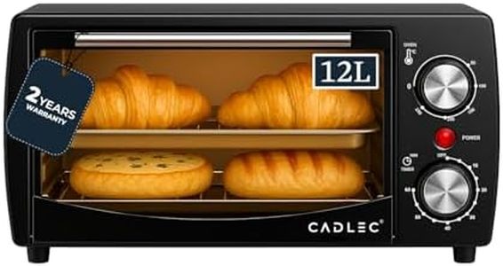 Cadlec Cruise Pro Multi-Function OTG for Kitchen, 12 Litre, 1000W, Oven Toaster Griller, Adjustable Temperature & Timer, Bake, Grill & Toast, Oven for Baking - Black