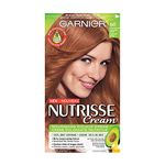 Garnier Nutrisse Cream, Permanent Hair Colour, 641 Light Natural Copper, 100% Grey Coverage, Nourished Hair Enriched With Avocado Oil, 1 Application