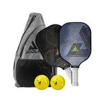 JOOLA Essentials Pickleball Paddles Set with Reinforced Fiberglass Surface and Honeycomb Polypropylene Core - Includes 2 Rackets, Balls, Sling Bag, Multicolored (18523)