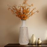 Sziqiqi Wihte Large Flower Vase - 41cm High Vintage Vase for Table Rustic Metal Vases for Home Decor Big Shabby Chic Vase for Pampas Grass Artificial Flowers Twigs Feathers