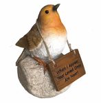 Animal Crackers Remembrance Robin with Loved ones are near sign memorial grave ornament or bird lover gift, height 15.5cm (6'')