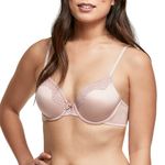 Maidenform Womens Comfort Devotion T-Shirt Bra, Underwire Bra, Full Coverage Bras for Women, Sheer Pale Pink/Deep Mauve, 34B