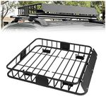 HTTMT MT371-029-M Black Universal Roof Rack Cargo Car Top Luggage Holder Carrier Basket Travel SUV