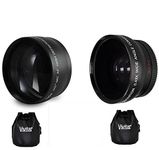 2PC LENS SET HD WIDE ANGLE & 2x TELEPHOTO LENS FOR SONY HDR-SR11 HDR-SR12