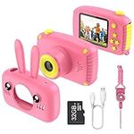 Kids Camera for 3-12 Year Girls, Digital Camera 2 inch for Children with 32GB SD Card Birthday Christmas Toy for 3 4 5 6 7 8 Year Old Creative Gift