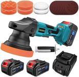 ZUYIYI Cordless Buffer Polisher w/ 2× 3.0Ah Batteries, 5 Inch Portable Orbital Polisher Machine, 3 Variable Speed, Car Buffer Waxer Kit for Car Boat Detailing, Polishing, Scratch Removing