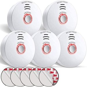 SITERLINK Smoke Detector, 10 Year Battery Operated Smoke Alarm with LED Indicator, Fire Alarm Smoke Detector with Test & Silence Button for Home, GS508C (5 Pack)
